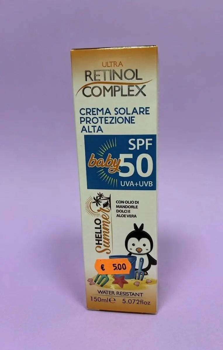 Crema retinol solare bambini 50 protezione alta