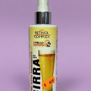 Spray super abbronzante retinol per viso e corpo alla birra